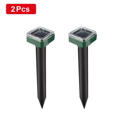 2Pcs Solar Repeller Ultrasonic Mole Rat Repellent Spike Garden Pest Deterrent from B&Q