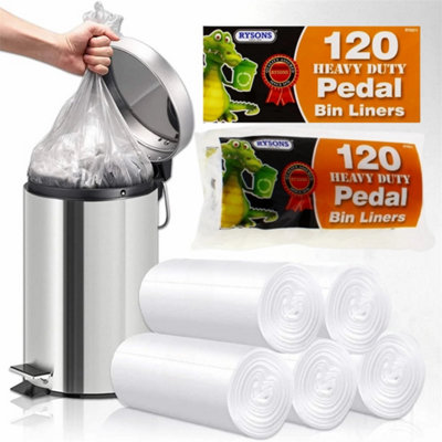 10L Pedal Bin Liners 240 Counts Small Clear Plastic Bin Bags Strong Wastebasket from B&Q