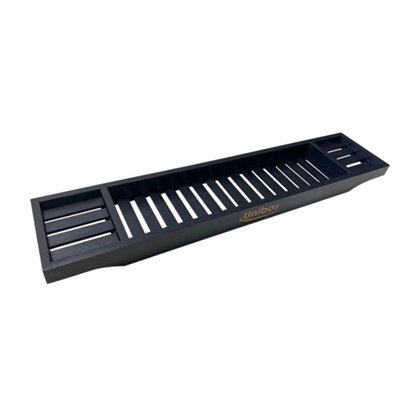  - Bamboo Wood Bath Tub Rack Bathroom Shelf Tidy Tray Storage Caddy Organiser Black
