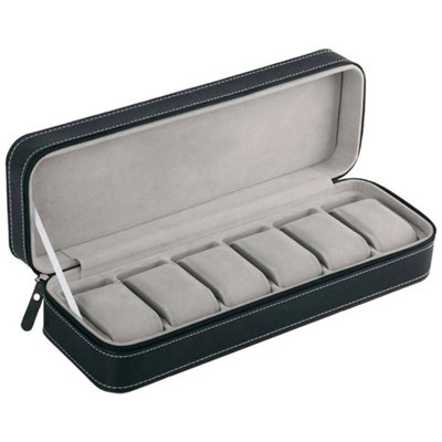  - 6 Grid Watch Display Storage Case Jewelry Collection Organizer Box Holder Gift