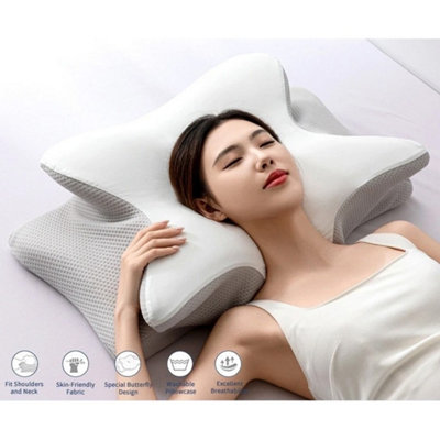Orthopaedic Memory Foam Cervical Neck Pillow from B&Q