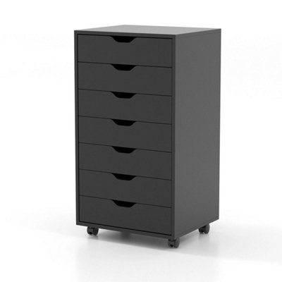  - 7-Drawer Chest Storage Cabinet Mobile Dresser Organizer With Drawers & Wheels