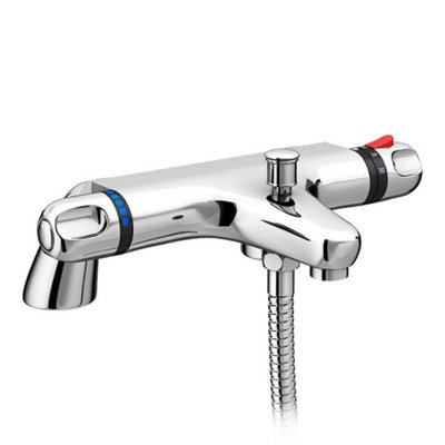 Bath Shower Mixer Thermostatic Valve Tap Dual Square Over Head Bathroom KitBath Shower Mixer Valve from B&Q