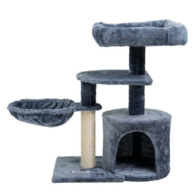 Charcoal Grey Cat Tree Scratching Post Large Multilevel Climbing Tower Activity Centre from B&Q