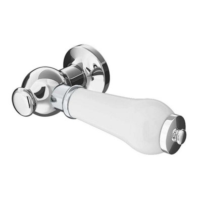 Toilet Flush Lever Traditional Ceramic Handle Wc White Cistern Replacement Part from B&Q