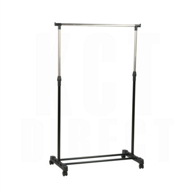 - Single Freestanding Adjustable Garment Clothes Storage Rail Rack