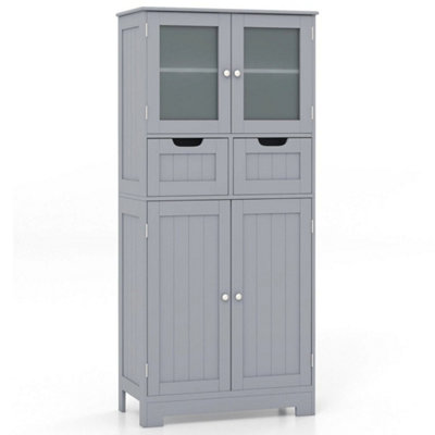  - Tall Freestanding Wooden Bathroom Storage Cabinet