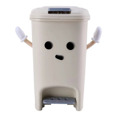  - Large Capacity Trash Can Waste Dustbin Pedal & Press-Top Bin Bathroom Kitchen 8L