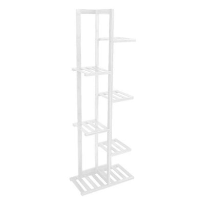  - 6 Tiers Wooden Plant Stand Rack Flower Pot Display Shelves Holder Ladder Home  White