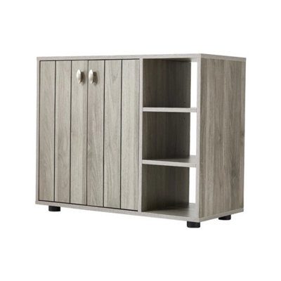  - Wooden Shoe Cabinet With Door And DrawerHome Space Saving For Entryway Storage Woodgrain Shoe Cabinet
