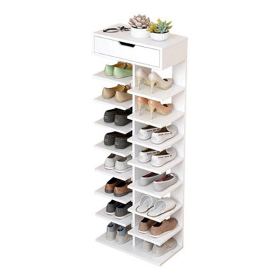  - 9 Tier Shoe Rack Tall Storage Shelf Unit Cabinet Organiser Footwear Stand