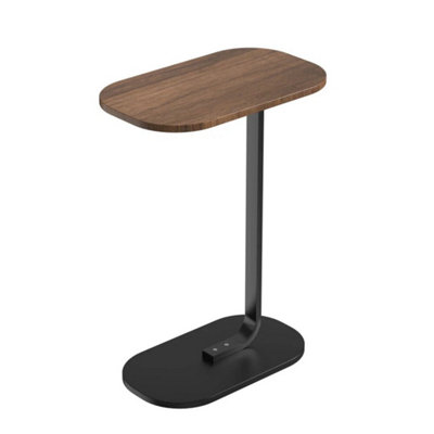  - Walnut-C-Shaped Sofa Side End Table Coffee Laptop Table Living Room Bedroom Compact