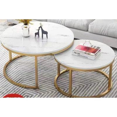  - Nesting Coffee Tables Set Of 2 Round Stacking Sofa Side Tables