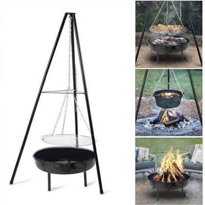  - Tripod Outdoor Fire Pit Bbq Bowl Round Garden Patio Large Barbecue Grill Tool