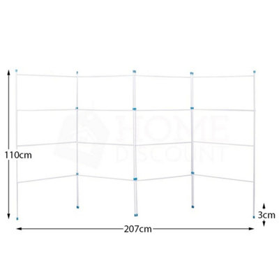  - Airer 4 Section Folding Dryer Rack Rail Laundry Horse Hanger Indoor Outdoor