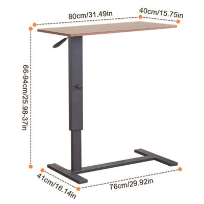  - Medical Adjustable Tilt Overbed Bedside Table With Wheels Portable Laptop Table