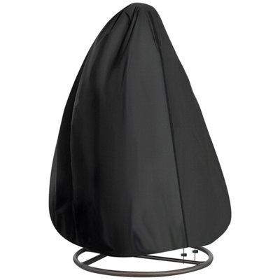  - Patio Hanging Egg Chair Cover Swing Egg Chair Cover 210D Heavy Duty 190Cmx115Cm Black