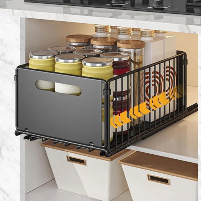  - 2Pcs Pull Out Basket Under Sink Kitchen Cupboard Organiser Storage Rack Drawer