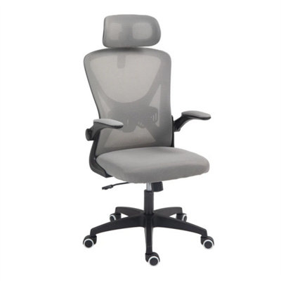  - Mesh Office Chair Swivel Gas Lift Height Adjust Ergonomic Computer Desk Chair Grey
