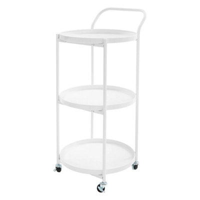 B&Q Metal Frame Serving Cart For Kitchen, Rolling Bar Cart