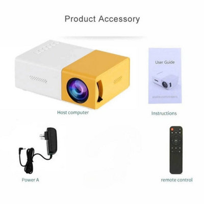 B&Q Portable Mini Movie Projector, Bedroom Or Car, Phone Compatible Home Cinema Pro