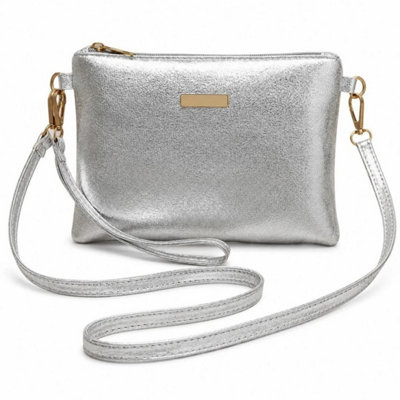 B&Q Silver Versatile Crossbody Bags For Women Ladies Clutch Handbag Daily Commuting Work