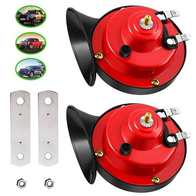 B&Q 2Pcs 300Db Super Train Horn For Trucks Suv Car Boat Motorcycle 12V Electric Horn