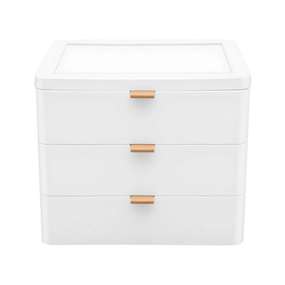B&Q 3-Tier Desktop Jewelry Organizer Box With Drawers