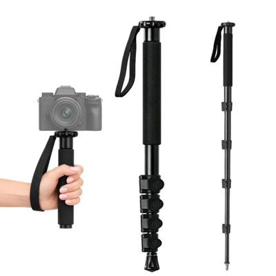 B&Q 63" Lightweight Aluminium Monopod, 5-Section Stand For Dslr & Video