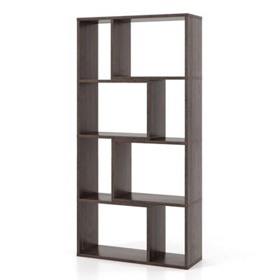 B&Q Grey 120Cm 5-Tier Geometric Bookshelf Storage Organizer