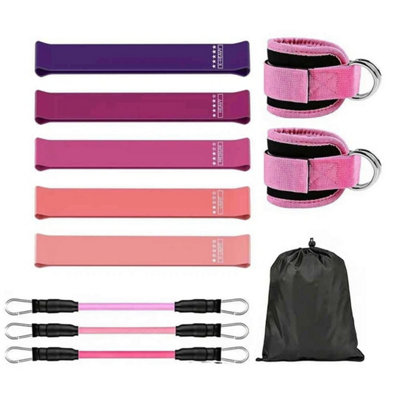 B&Q Resistance Bands Set  Resistance Band And Adjustable Ankle Exercise Bands