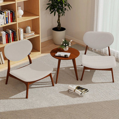 B&Q Set Of 2 Accent Chairs With Side Table Upholstered Living Room
