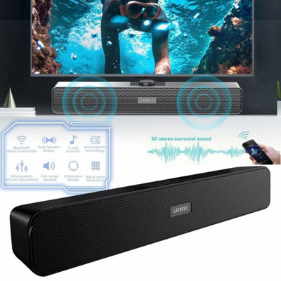 B&Q Bluetooth 5.0 Wired Tv Soundbar Speaker 3D Sound Bar Home Subwoofer Black