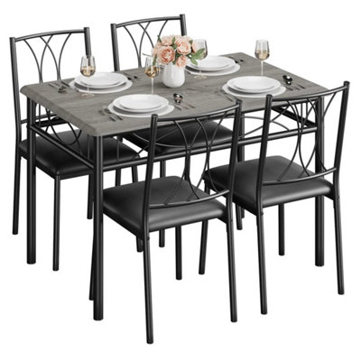 B&Q Dining Table Set For 4 Rectangle Kitchen Table Set With 4 Upholstered Chairs