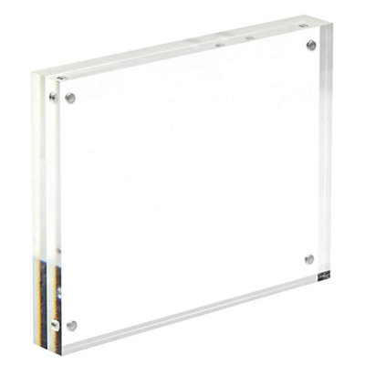 B&Q 1X21Cm Acrylic Photo Frame Double Sided Photo Block For Display Transparent