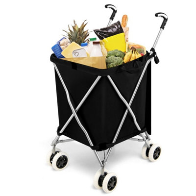 B&Q Folding Shopping Cart Grocery Lightweight Shipping Utility Cart