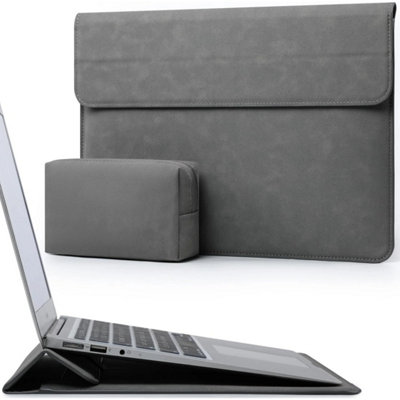 B&Q 13 Inch Laptop Sleeve Case With Stand & Bag Macbook Air Pro Ipad Dark Grey