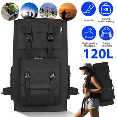 B&Q 120L Hiking Camping Backpack Extra Large Molle Rucksack