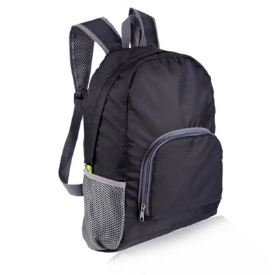 B&Q Black Lightweight Foldable Backpack For Women Men Outdoor Camping Hiking Biking