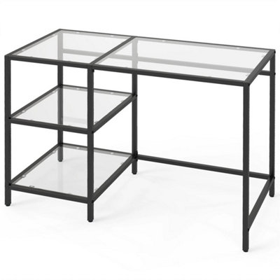 B&Q Tempered Glass Computer Desk Modern Office Desk