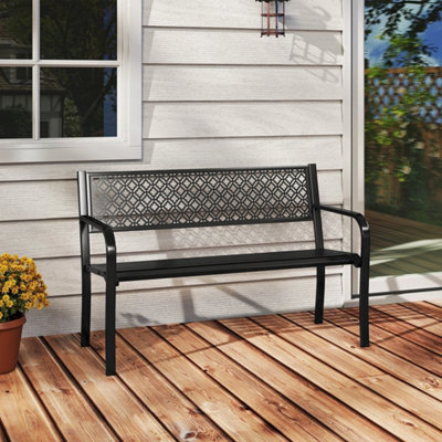 B&Q 50 Inches Outdoor Garden Bench With Slatted Seat