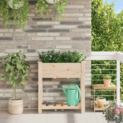 Berkfield Garden Planter Beige 71 X 37 X 76.5 Cm Solid Fir Wood from B&Q