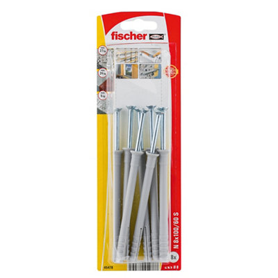 Fischer Pz Countersunk Hammer Fixing (Dia)8mm (L)100mmPack Of 8 from B&Q