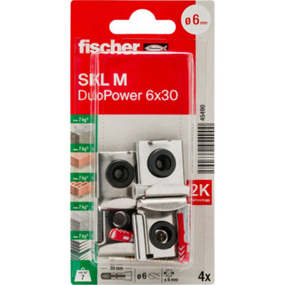 Fischer Pz Raised-Countersunk Zinc-Plated Grey Mirror Screw (Dia)4mm (L)30mmPack Of 4 from B&Q
