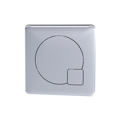 Nes Home Chrome Nuie Square Dual Flush Push Button from B&Q