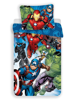 Avengers Blue Single Duvet Cover 140x200 Official Marvel Cotton | Reversible bedding | Natural cotton breathable | Official Marvel licence | Boys | Gift idea | Machine washable - Image 3
