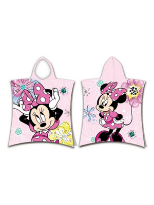 Disney Minnie Mouse Pink Bow Hooded Towel Poncho from B&Q
