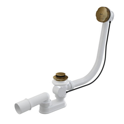 Alca Plast Alcaplast Bathtub Flexible Overflow Pipe Waste Drain Trap With Antique Brass Endings from B&Q