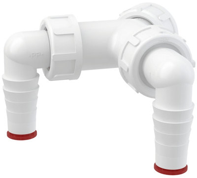Alca Plast Alcaplast Double 17-23mm Dishwasher Elbow Inlets To 1" Bsp Drain Waste Trap Connector from B&Q