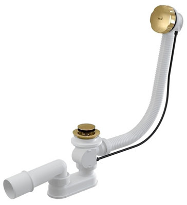 Alca Plast Gold Alcaplast Colour Finished Endings Bathtub Flexible Bath Overflow Waste Drain Trap